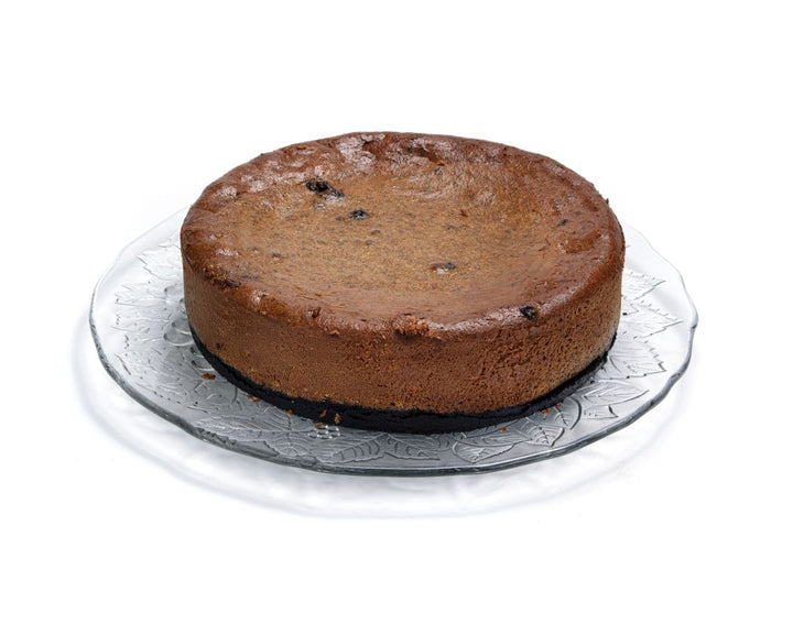 Tarta de queso estilo americano con galleta de chocolate y crema de vainilla